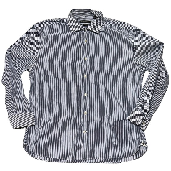 John Varvatos USA Other - John Varvatos USA Slim Fit Blue White Stripe Button Down Shirt Mens 16.5 / 32-33